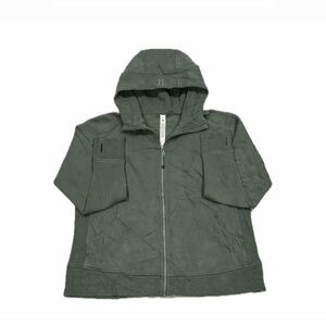 Lululemon Scuba Full-Zip Hoodie – Sage Green – Size [20] – Thumbholes & Oversize